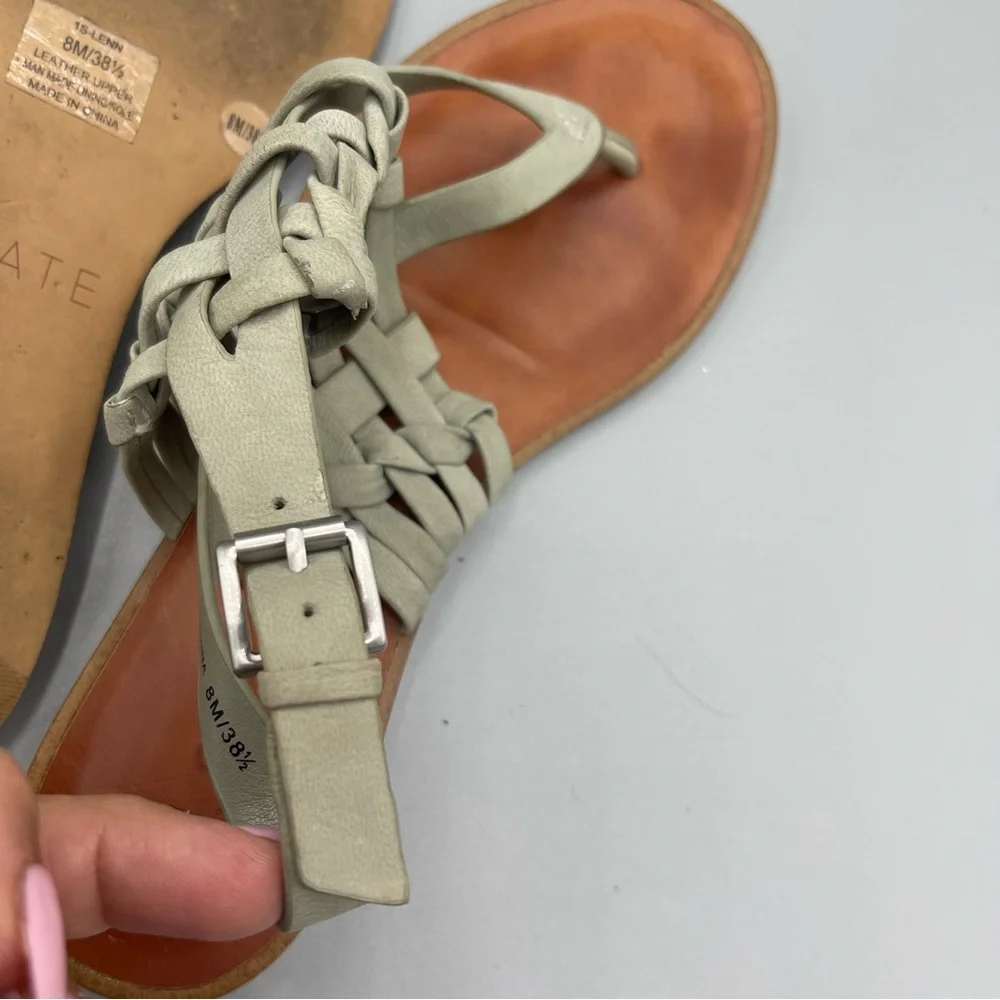 1. State Shoes Size 8 Sage Green Woven Leather Sandals